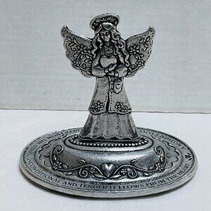 Vintage Carson Pewter Mother Angel Display Holder Topper Motherly Love 2002